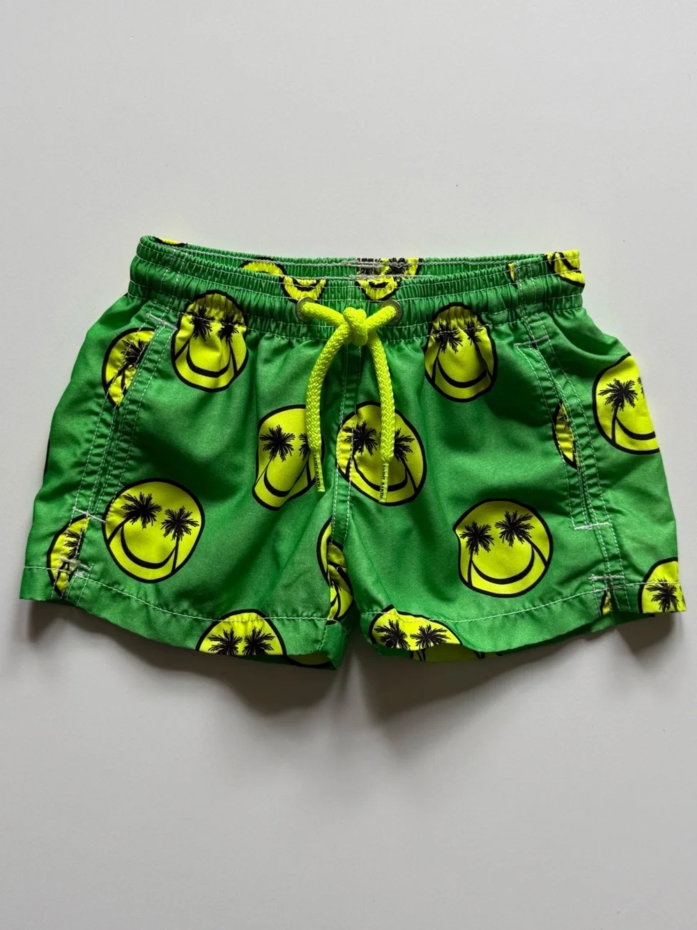 MC2 Saint Barth Boys Smiley Print Palm Swim Shorts - Size 2Y